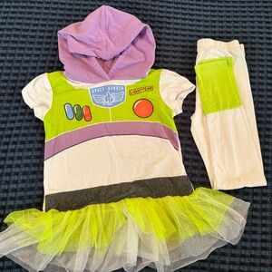 Toy Story Buzz Lightyear tutu glitter dress and leggings pants set, size 6